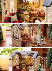 Новогодний интерьерный конструктор, Румбокс Yarvita миниатюра "Сочельник", DIY House