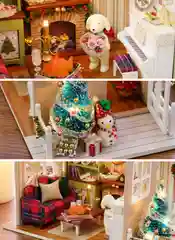 Новогодний интерьерный конструктор, Румбокс Yarvita миниатюра "Сочельник", DIY House