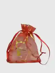 Мешочек подарочный Сердечки, цвет красный с золотом