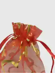 Мешочек подарочный Сердечки, цвет красный с золотом
