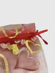 Мешочек подарочный Сердечки, цвет красный с золотом