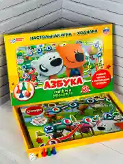 Настольная детская игра бродилка Ходилка для малышей изучаем буквы алфавит Мимимишки мульт