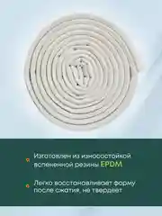 Белый уплотнитель резиновый для окна и двери 12 м, профиль D