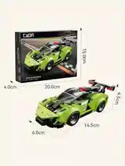 Зеленый конструктор CaDA, спортивная машинка (C55051, WC55052W, C55053W, C55054W)