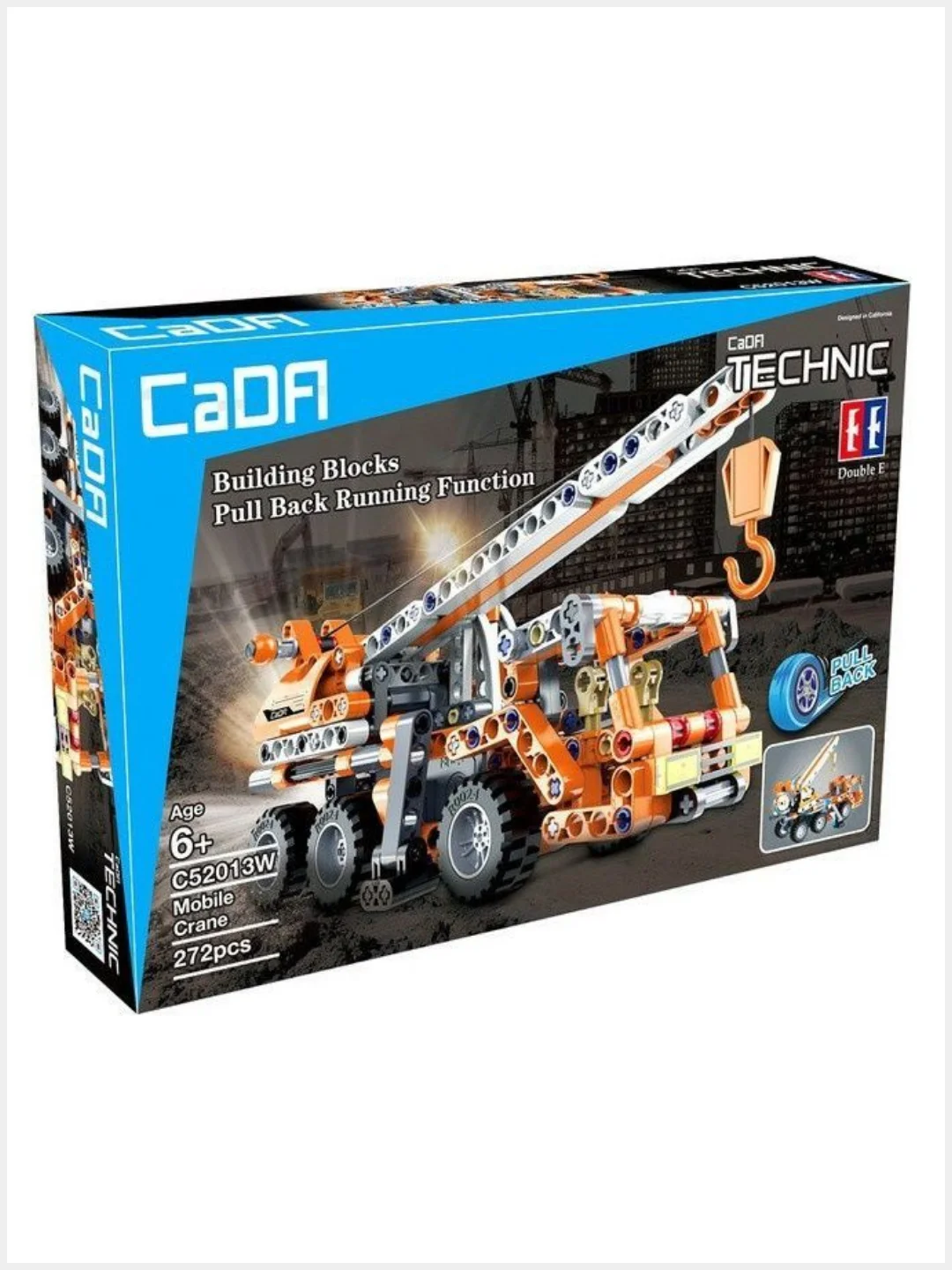 Желтый конструктор CaDA Technic, автокран, экскаватор, инерционный (C52014W, C52013W)
