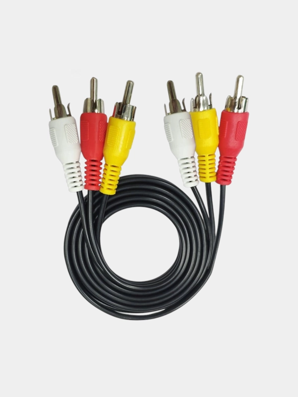 Шнур тюльпан 3 RCA - 3 RCA, 1 метр