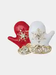 Брошь новогодняя, брошь елка, снеговик, варежка, олень