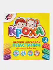Бежевый меланж пластилин 6-20 цветов Луч "Кроха",восковая основа,со стеком