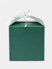 Тёмно-зелёный коробка подарочная квадратная, самосборная, 13 вариантов