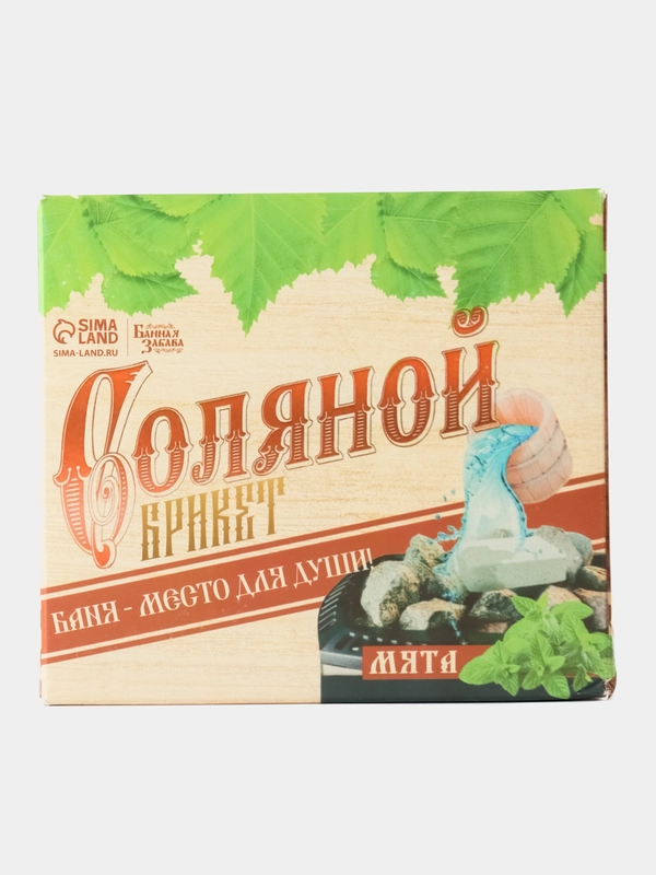 Соляной брикет для бани "Баня - место для души", 4 шт. с ароматом мяты