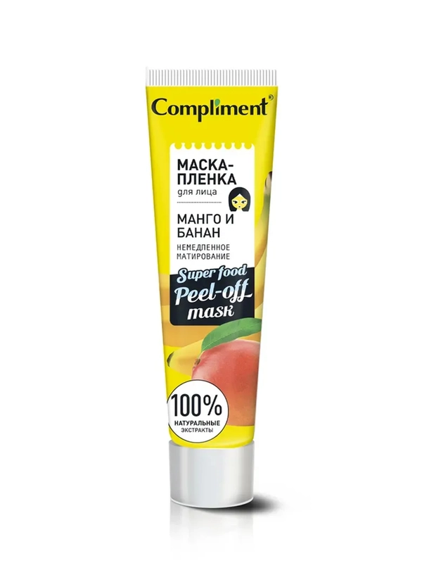 Compliment маска-пленка для лица МАНГО И БАНАН немедленное матирование, 100мл