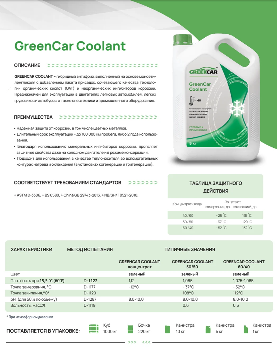 Антифриз GreenCar Coolant 1 кг