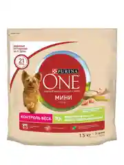 Сухой корм для взрослых собак PURINA ONE, для мелких пород, 1,5 кг