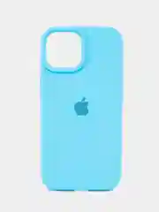 Голубой чехол для iPhone, Айфон 11, 12, 13, 14, 15, Pro, Max, Silicone Case, силиконовый