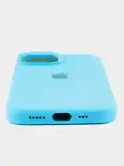 Голубой чехол для iPhone, Айфон 11, 12, 13, 14, 15, Pro, Max, Silicone Case, силиконовый