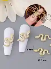 Золотой объемные фигурки для дизайна ногтей 3Д, 3D, змеи