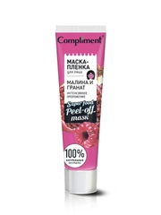 Compliment маска-пленка для лица МАЛИНА И ГРАНАТ интенсивное омоложение, 100мл