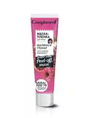 Compliment маска-пленка для лица МАЛИНА И ГРАНАТ интенсивное омоложение, 100мл