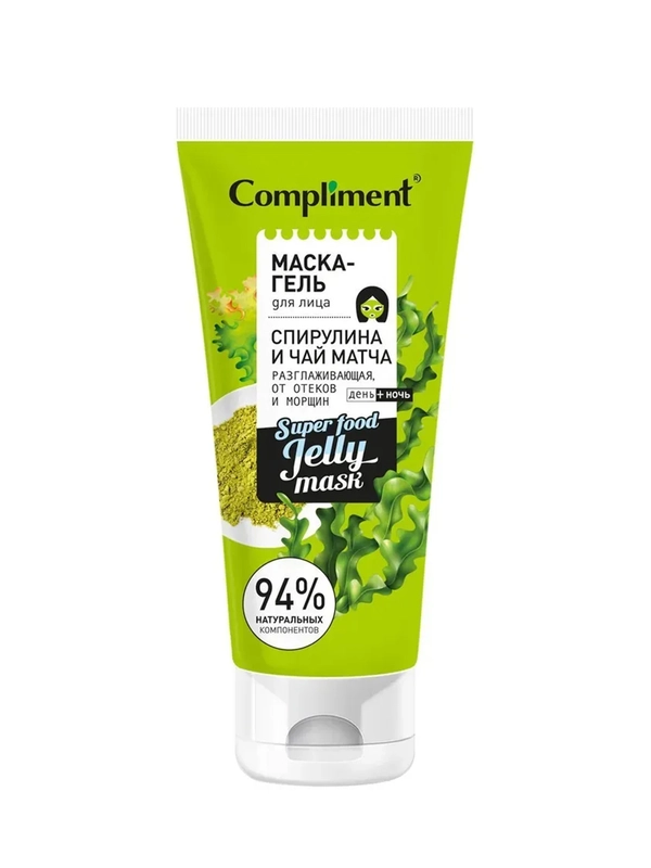 Compliment маска-гель для лица СПИРУЛИНА И ЧАЙ МАТЧА разглаживающая, 130мл