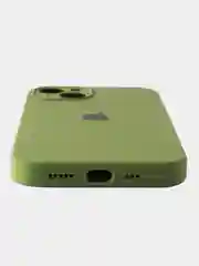 Лесной зеленый силиконовый чехол на Айфон 13 с логотипом / Silicone Case iPhone 13