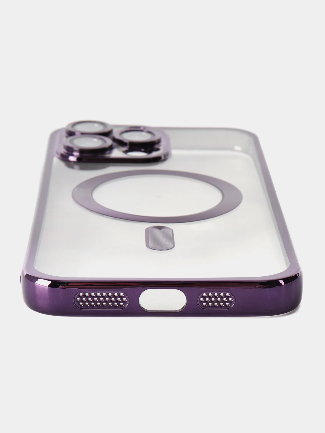 Фиолетовый чехол на iPhone 14 Pro Max MagSafe беспроводная зарядка