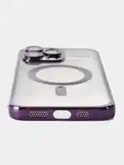 Фиолетовый чехол на iPhone 14 Pro Max MagSafe беспроводная зарядка