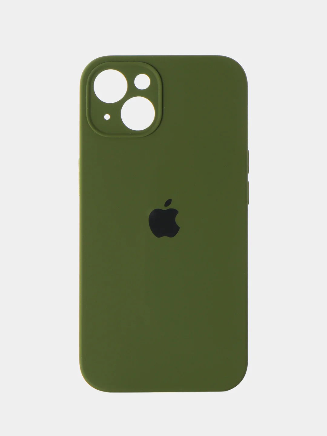 Лесной зеленый силиконовый чехол на Айфон 13 с логотипом / Silicone Case iPhone 13