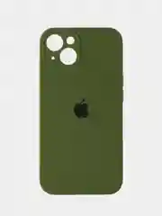 Лесной зеленый силиконовый чехол на Айфон 13 с логотипом / Silicone Case iPhone 13