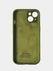 Лесной зеленый силиконовый чехол на Айфон 13 с логотипом / Silicone Case iPhone 13