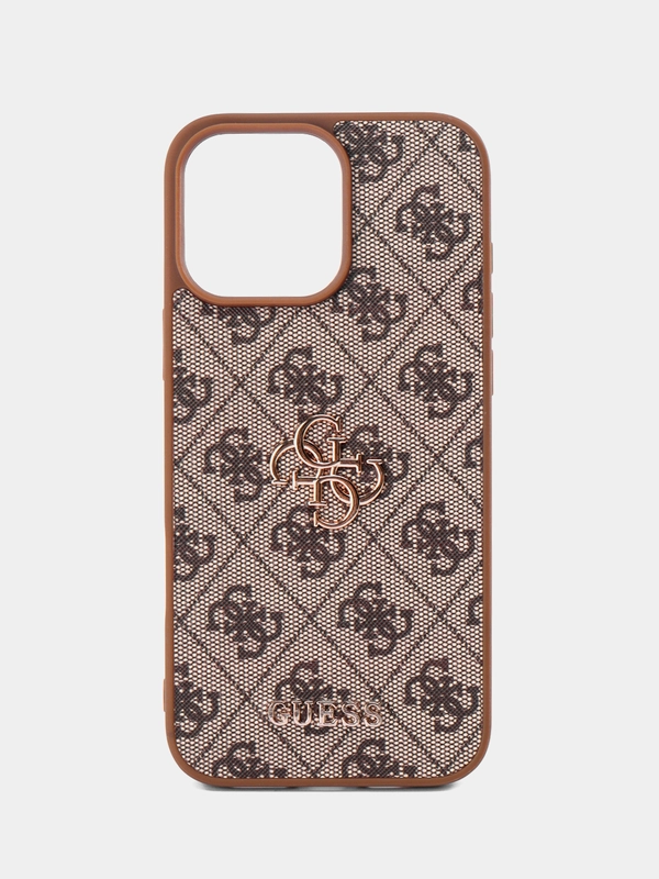 Чехол Guess PU leather iPhone 16 Pro Max из экокожи коричневый