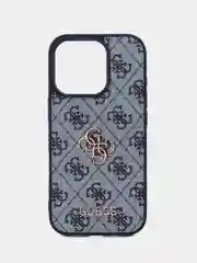 Чехол Guess PU leather iPhone 16 Pro из экокожи синий