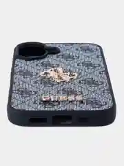 Чехол Guess PU leather iPhone 16 из экокожи синий