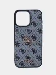 Чехол Guess PU leather iPhone 16 Pro Max из экокожи синий