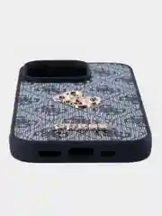 Чехол Guess PU leather iPhone 16 Pro из экокожи синий