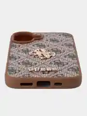 Чехол Guess PU leather iPhone 16 из экокожи коричневый