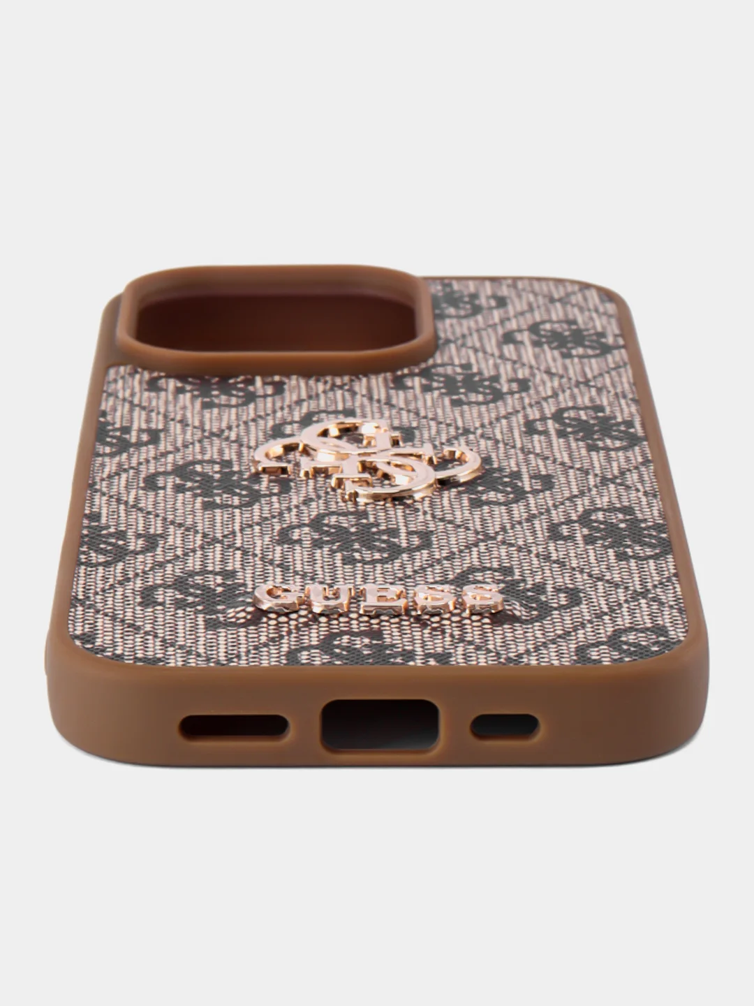 Чехол Guess PU leather iPhone 16 Pro из экокожи коричневый