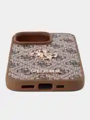 Чехол Guess PU leather iPhone 16 Pro из экокожи коричневый