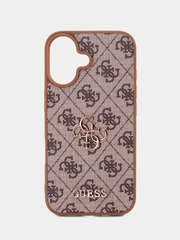 Чехол Guess PU leather iPhone 16 из экокожи коричневый