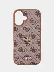 Чехол Guess PU leather iPhone 16 из экокожи коричневый