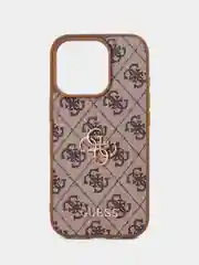 Чехол Guess PU leather iPhone 16 Pro из экокожи коричневый