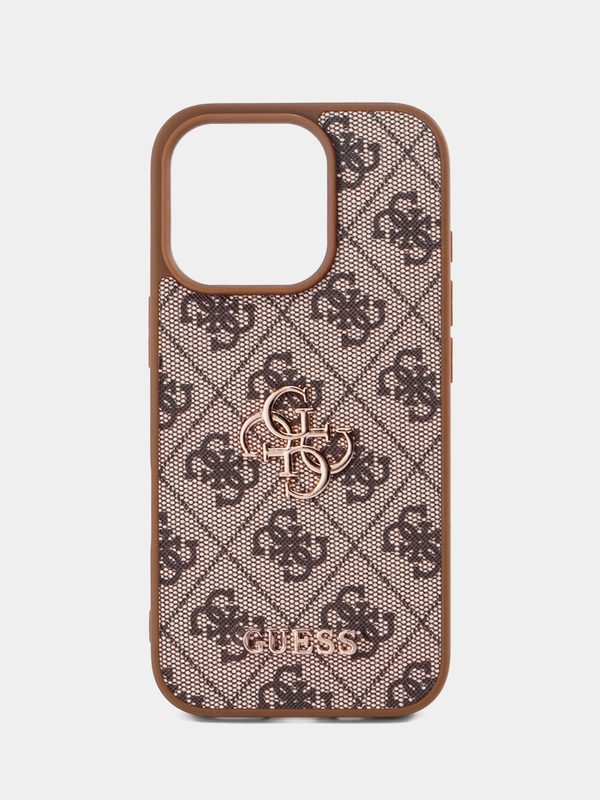 Чехол Guess PU leather iPhone 16 Pro из экокожи коричневый