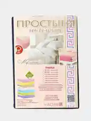 Индиго простыня на резинке, трикотаж, 200 х 200 х 20 см
