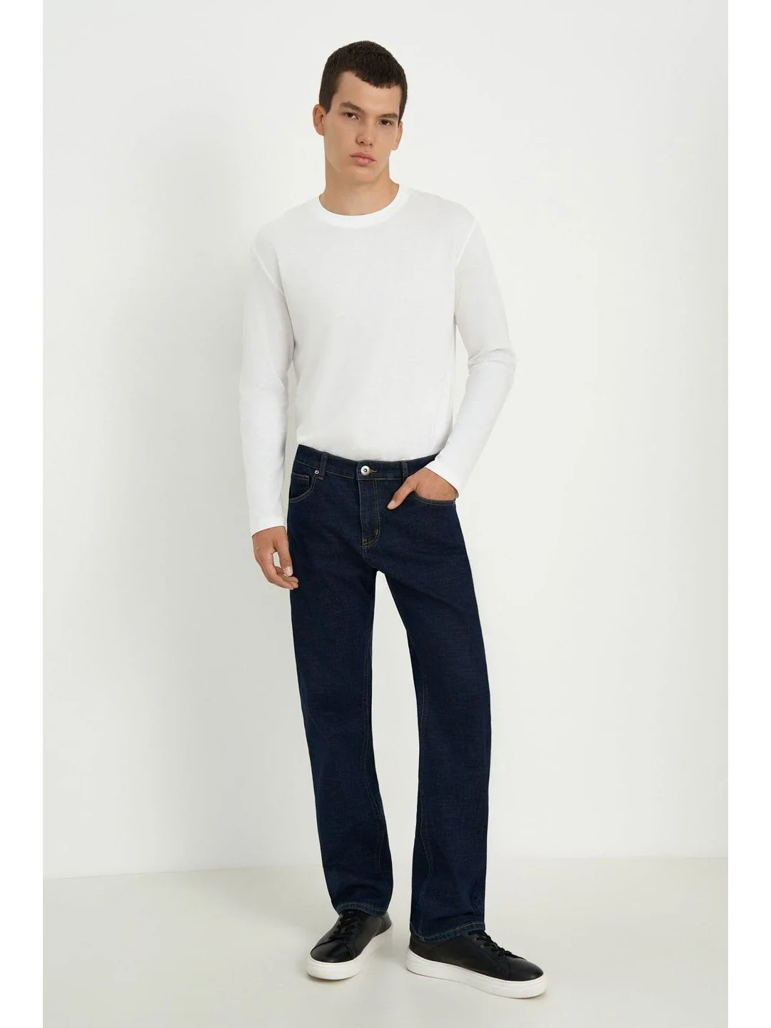 Синий утепленные джинсы comfort fit мужские