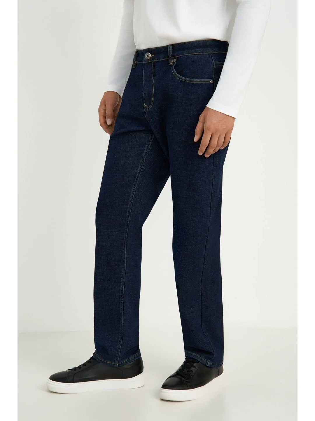Синий утепленные джинсы comfort fit мужские