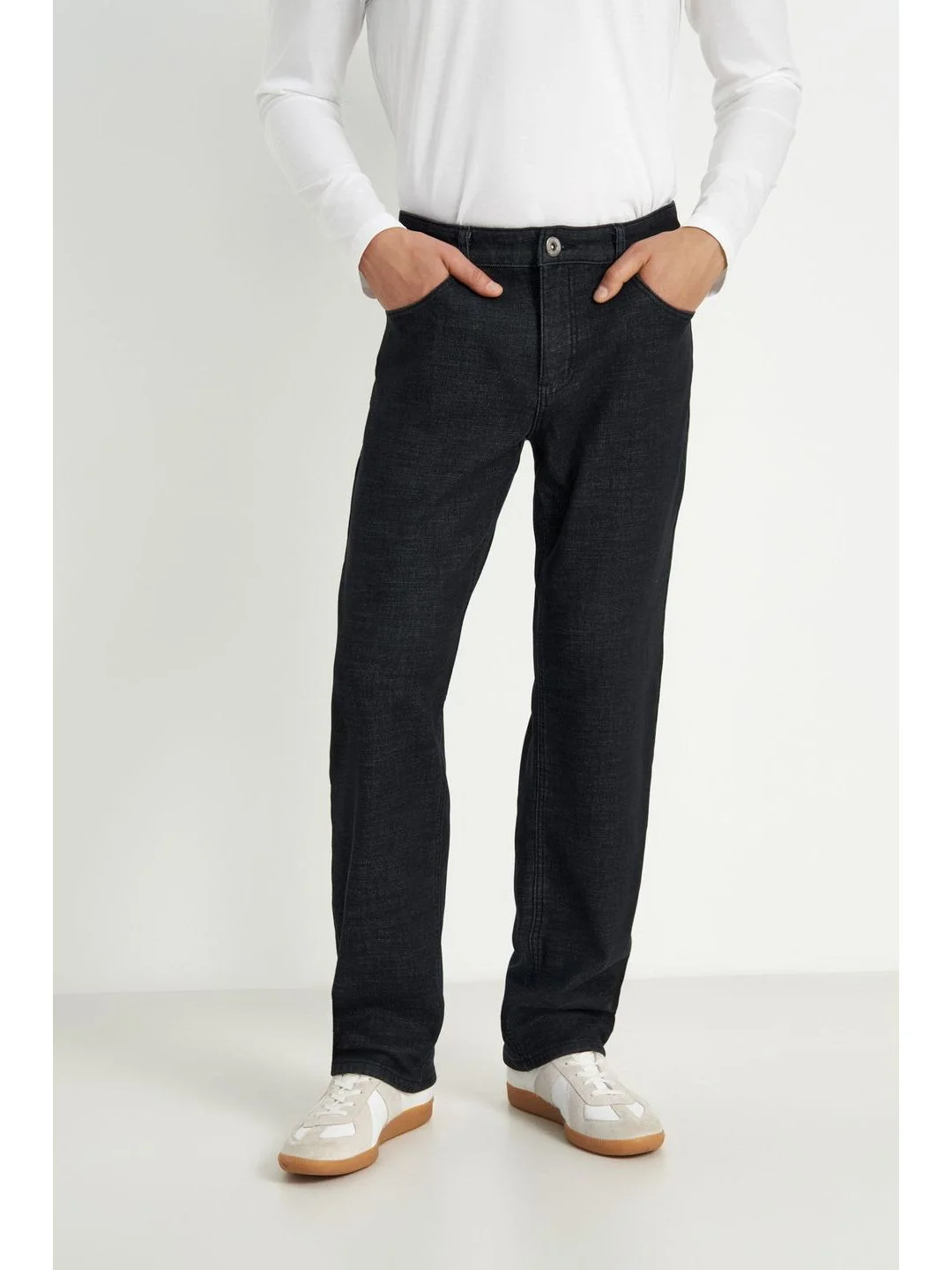 Черный утепленные джинсы comfort fit мужские