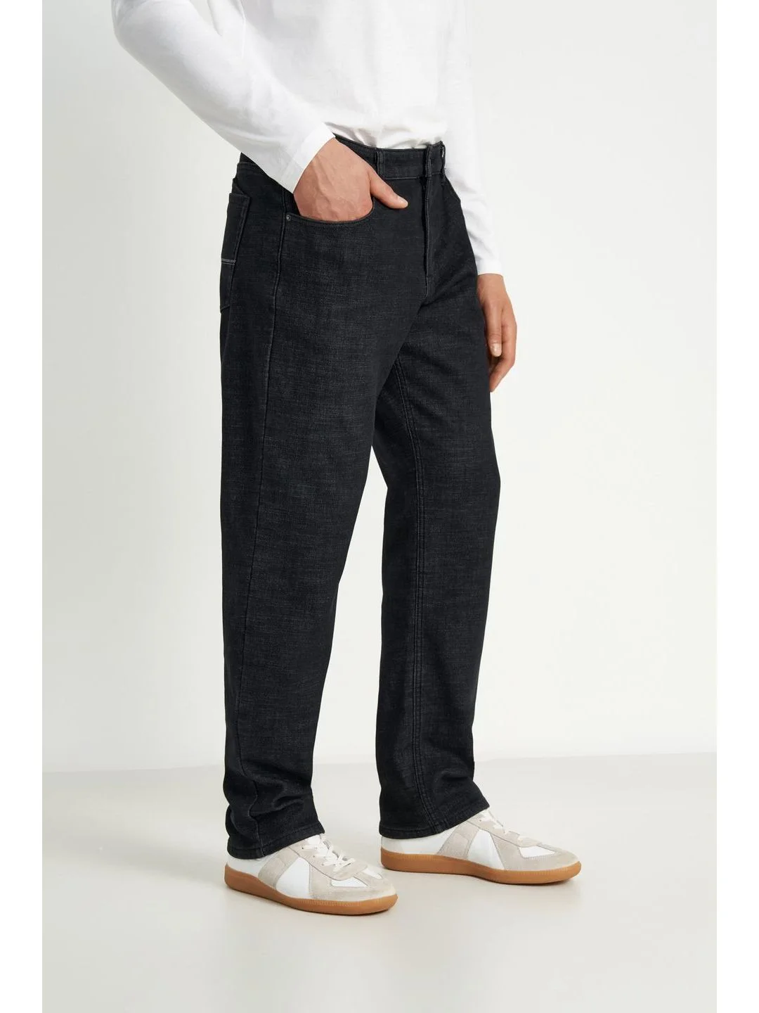 Черный утепленные джинсы comfort fit мужские