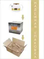 Чайник заварочный стеклянный, 1 шт., 1000 мл,  золото PROMSIZ коллекция Греческий