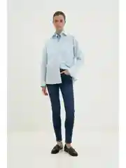 Синий джинсы slim fit женские