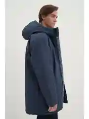 Синий пальто утепленное с утиным пухом