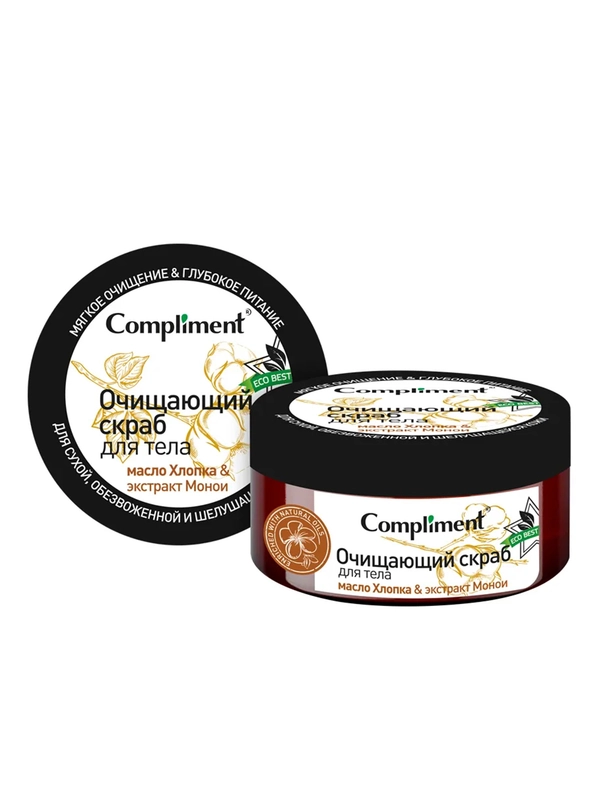 Compliment ECO BEST Очищающий скраб для тела масло Хлопка & экстракт Монои, 250мл